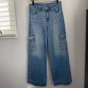 American Eagle 4 Super High Rise Baggy Wide Leg Jeans Cargo Skater Y2K